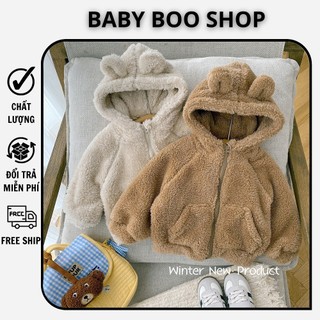 Áo nỉ bông gấu có mũ cho bé, áo nỉ cho bé chất liệu cao cấp, hàng chất lượng cao ấm áp BABY BOO SHOP