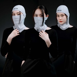 Khăn trùm đầu SWAT 3in1 mẫu mới màu xám, vải co dãn, thoáng mát che nắng, che gió đi phượt