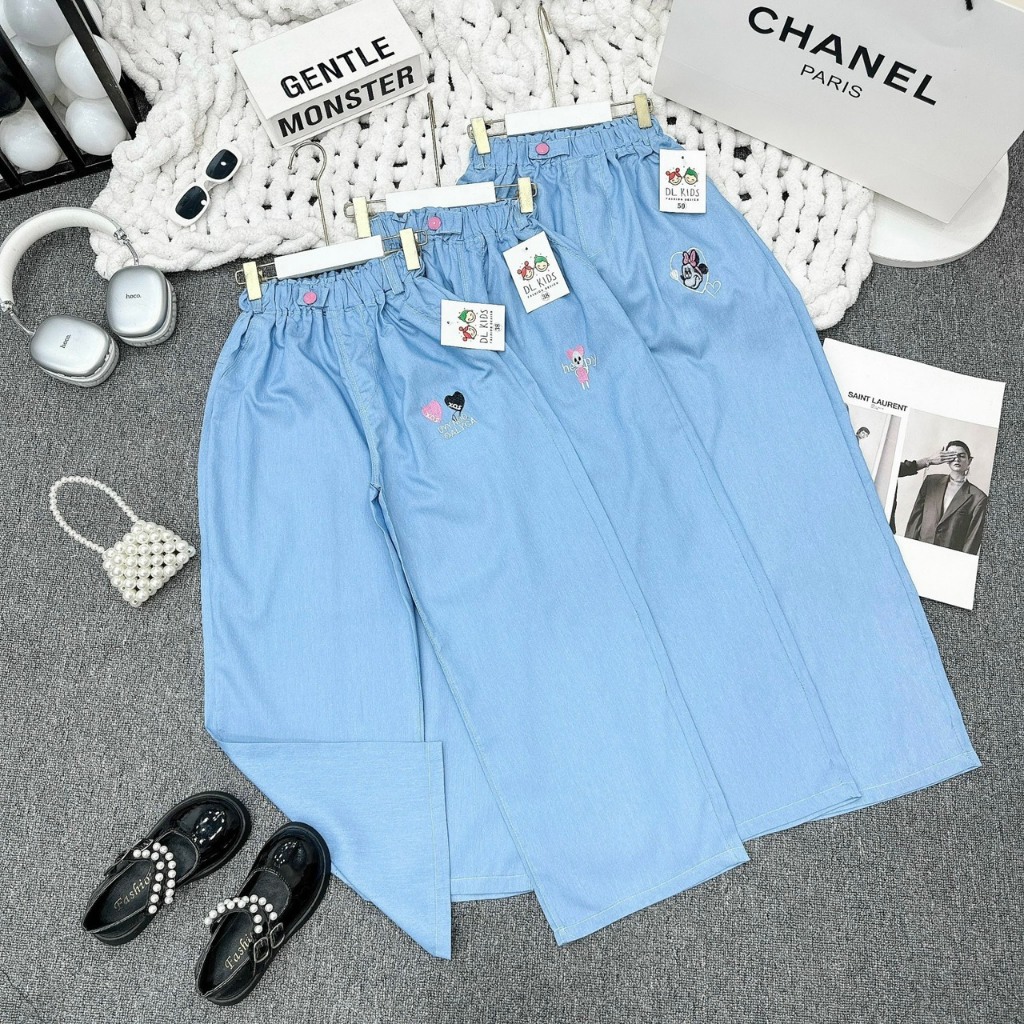 Quần JEANS giấy lụa suông bé gái (20-50kg)
