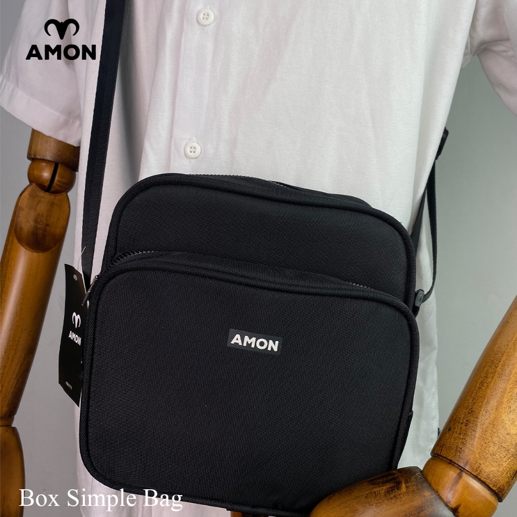 Túi Đeo Chéo Dáng Hộp Nam Nữ Amon - Box Simple Bag - Vải Polyeste 900 Trượt Nước