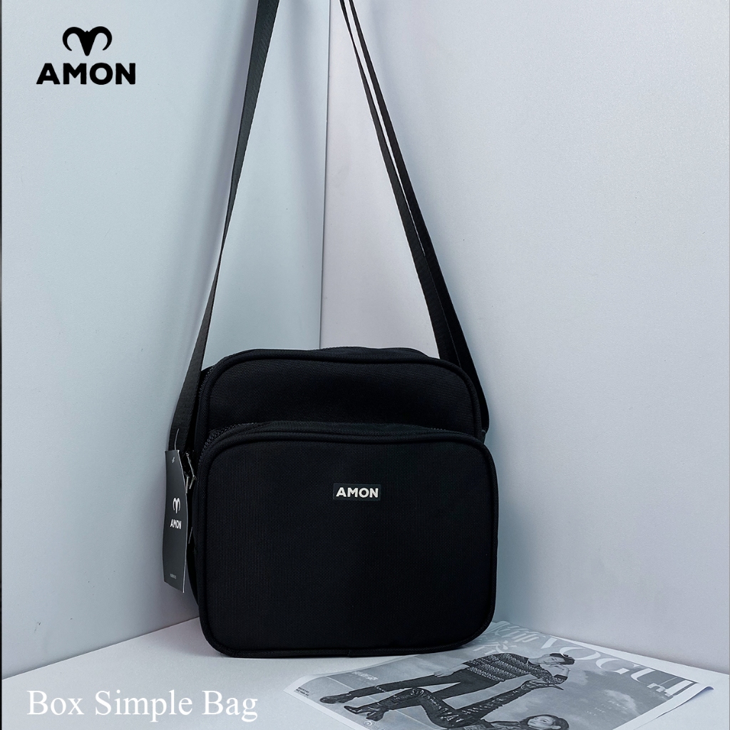 Túi Đeo Chéo Dáng Hộp Nam Nữ Amon - Box Simple Bag - Vải Polyeste 900 Trượt Nước