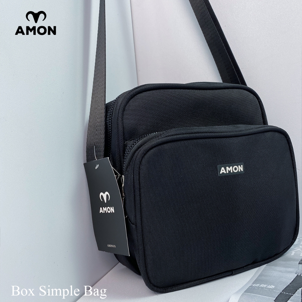 Túi Đeo Chéo Dáng Hộp Nam Nữ Amon - Box Simple Bag - Vải Polyeste 900 Trượt Nước