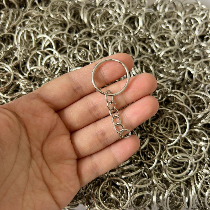 1 gói 10 cái móc khoá đường kính 2.4cm sáng bóng, không gỉ sét