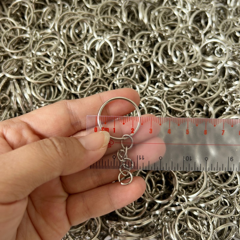 1 gói 10 cái móc khoá đường kính 2.4cm sáng bóng, không gỉ sét