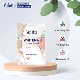 Mặt nạ giấy trắng da Vedette Ngọc Trai 22ml - Cân bằng ẩm, Hồi Phục da & Sáng rạng rỡ