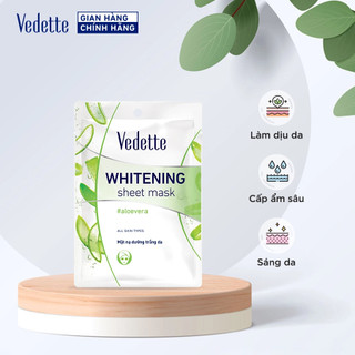 Mặt nạ giấy trắng da Vedette Nha Đam 22ml – Làm dịu da, Cấp ẩm sâu & Sáng da