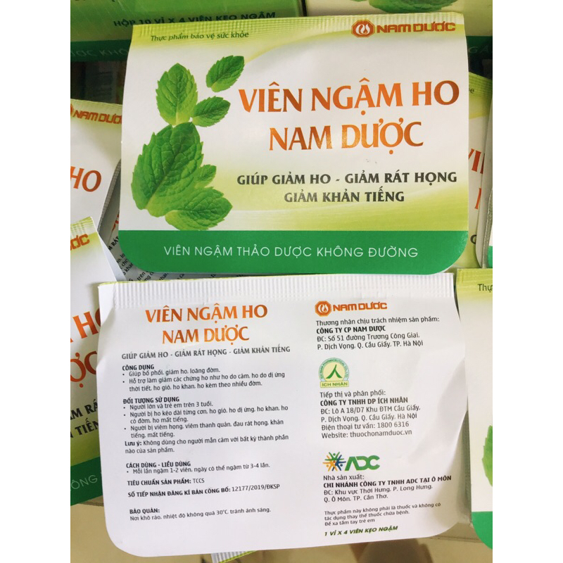 Kẹo ngậm ho Nam Dược - Người bị ho kéo dài thành từng cơn, ho gió, ho dị ứng, ho khan, có đờm, viêm thanh quản