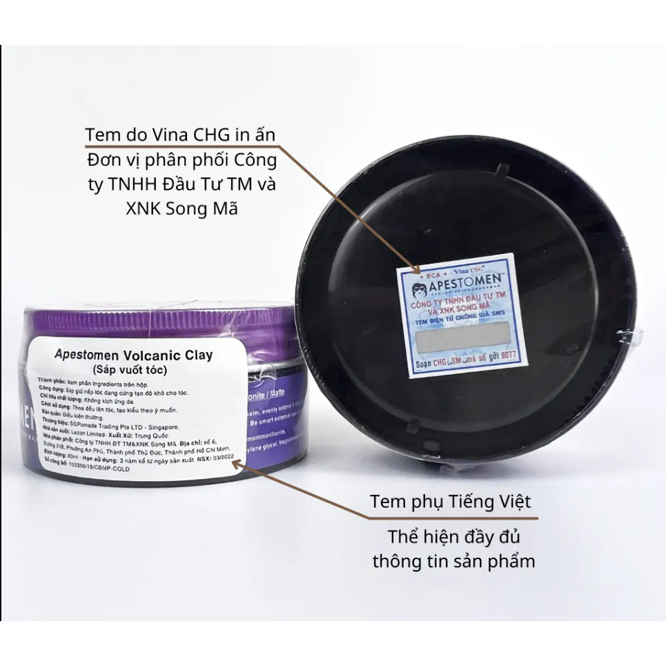 Sáp vuốt tóc Apestomen Volcanic Clay - 80g