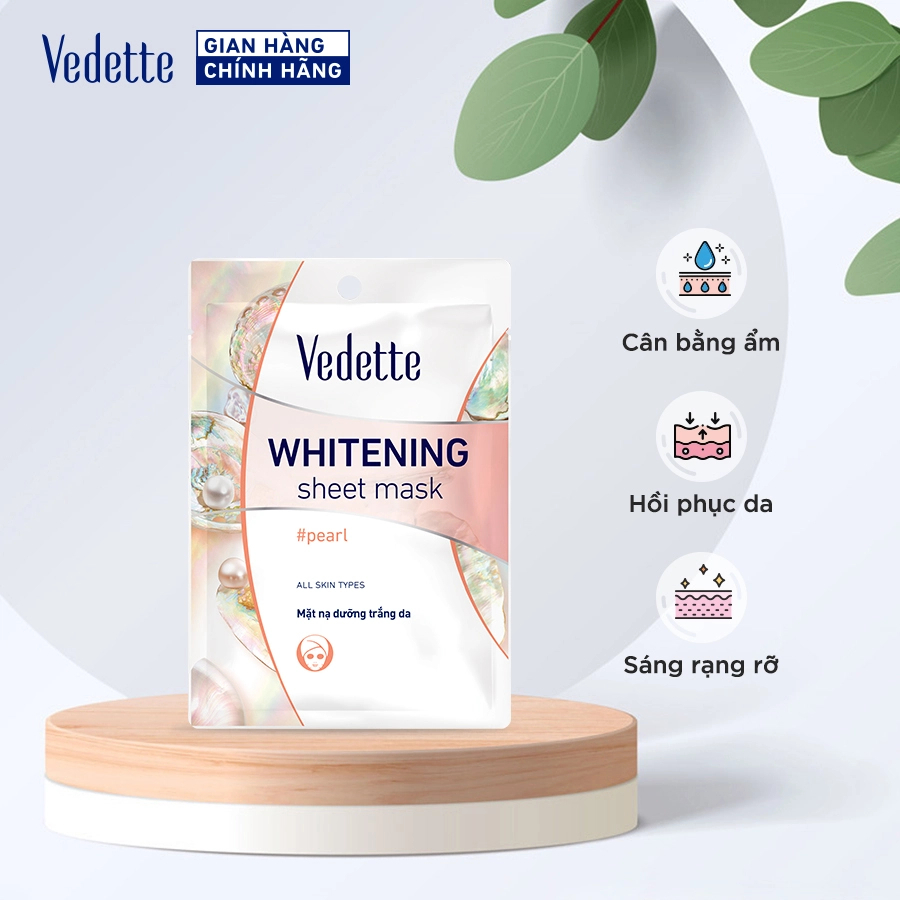 Mặt nạ giấy trắng da Vedette các loại 22ml - Dưỡng ẩm, Hồi Phục da & Sáng rạng rỡ