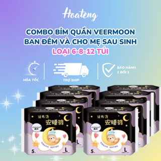 {Combo 60 miếng } Combo 6 túi bỉm quần Veermoon ban đêm và cho mẹ sau sinh