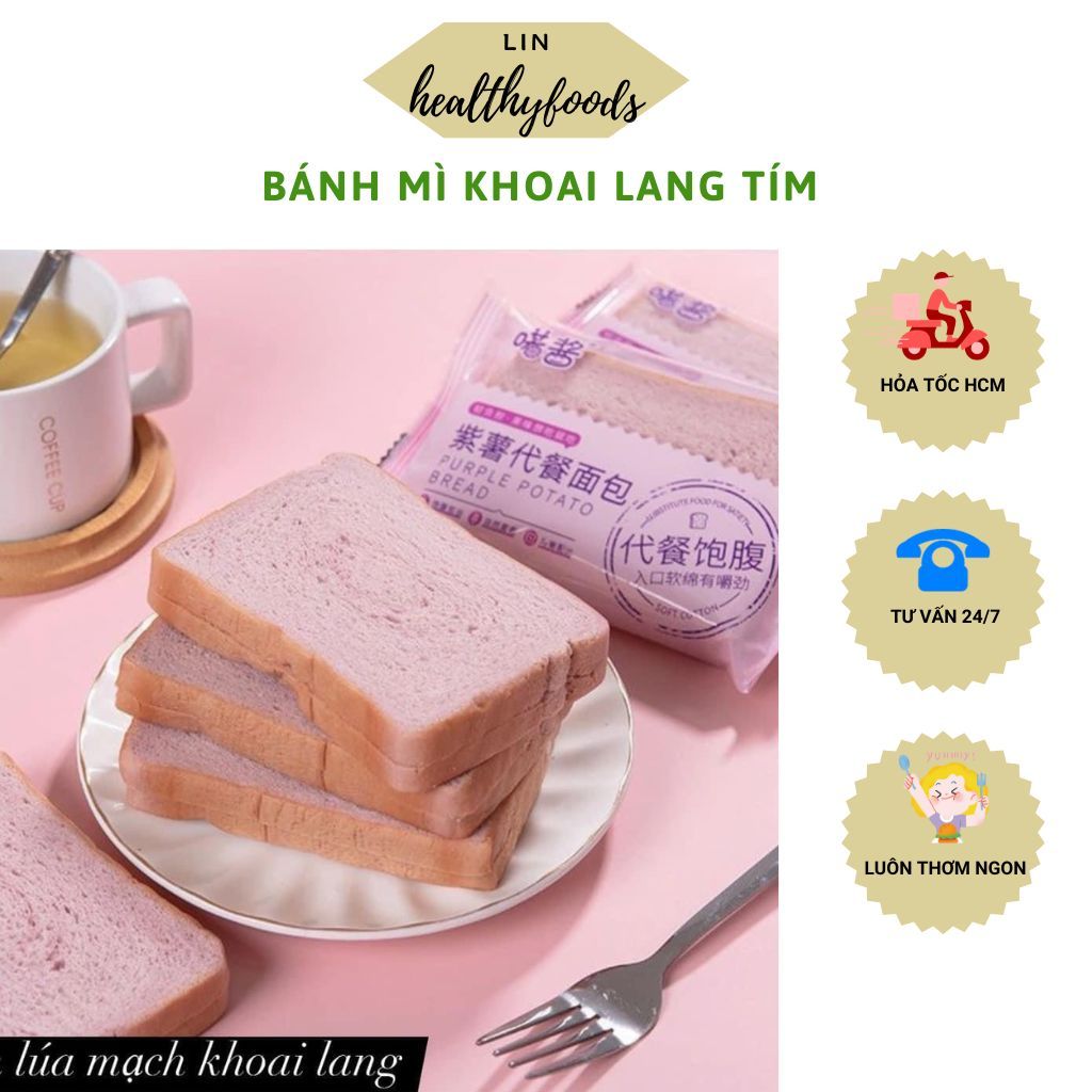 Bánh mì khoai lang tím ăn kiêng nguyên cám KHÔNG đường