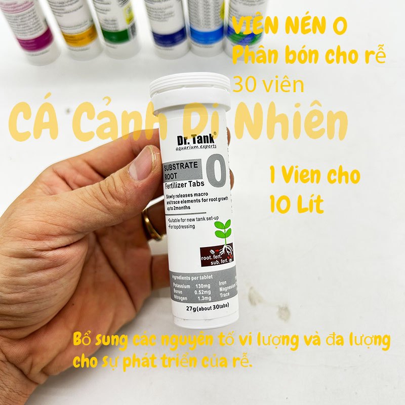 Viên nén số 0 1 2 3 6 7 8 9  xử lý nước Dr.tank cho hồ bế cá thủy sinh hộp 30 - 50 viên