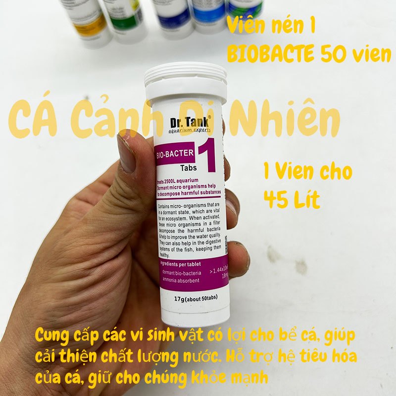 Viên nén số 0 1 2 3 6 7 8 9  xử lý nước Dr.tank cho hồ bế cá thủy sinh hộp 30 - 50 viên