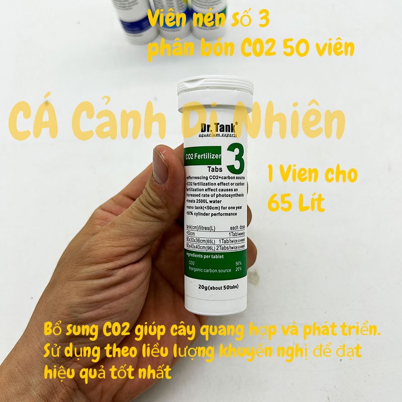 Viên nén số 0 1 2 3 6 7 8 9  xử lý nước Dr.tank cho hồ bế cá thủy sinh hộp 30 - 50 viên