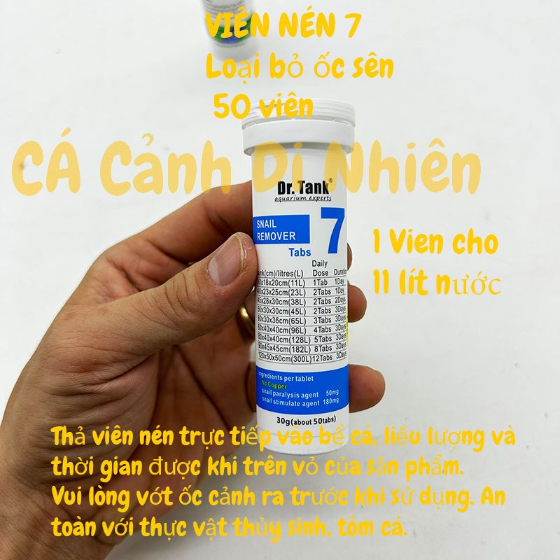 Viên nén số 0 1 2 3 6 7 8 9  xử lý nước Dr.tank cho hồ bế cá thủy sinh hộp 30 - 50 viên