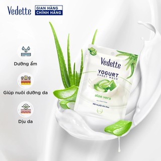 Mặt nạ giấy sữa chua Vedette Nha Đam 22ml - Dưỡng ẩm, Giúp nuôi dưỡng da & Dịu da