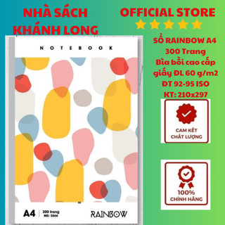 SỔ MAY GÁY RainBow A4 300TRANG Bìa cao cấp