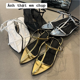 [Lùi 1 size] Dép sandal nữ cao 3p quai mỏng hàng l1 QCCC fullbox sz35-39