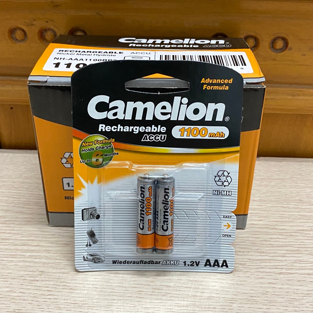 Chính Hãng Vỉ 2 viên Pin sạc Camelion Rechargeable 1100mAh 1.2V AAA.Pin đũa chuyên dụng chất lượng cao phù hợp nhiều Tbị