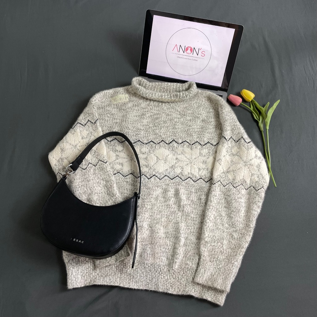 Áo len 2HAND kiểu trơn, hoạ tiết Hàn Quốc