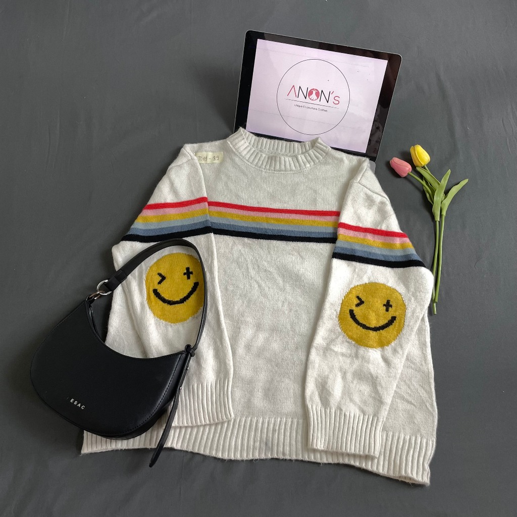 Áo len 2HAND kiểu trơn, hoạ tiết Hàn Quốc