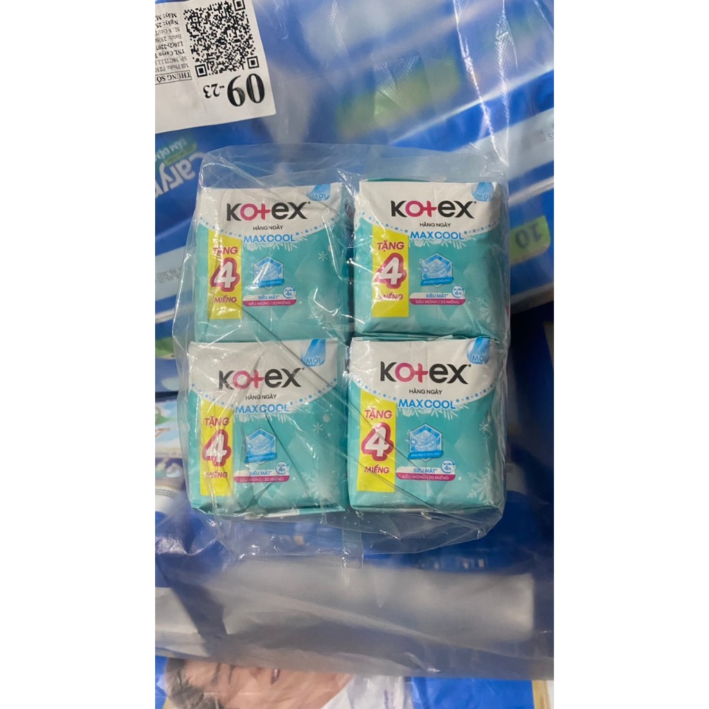 Băng Vệ Sinh KOTEX Hằng Ngày Kháng Khuẩn bạc hà Gói  20 Miếng