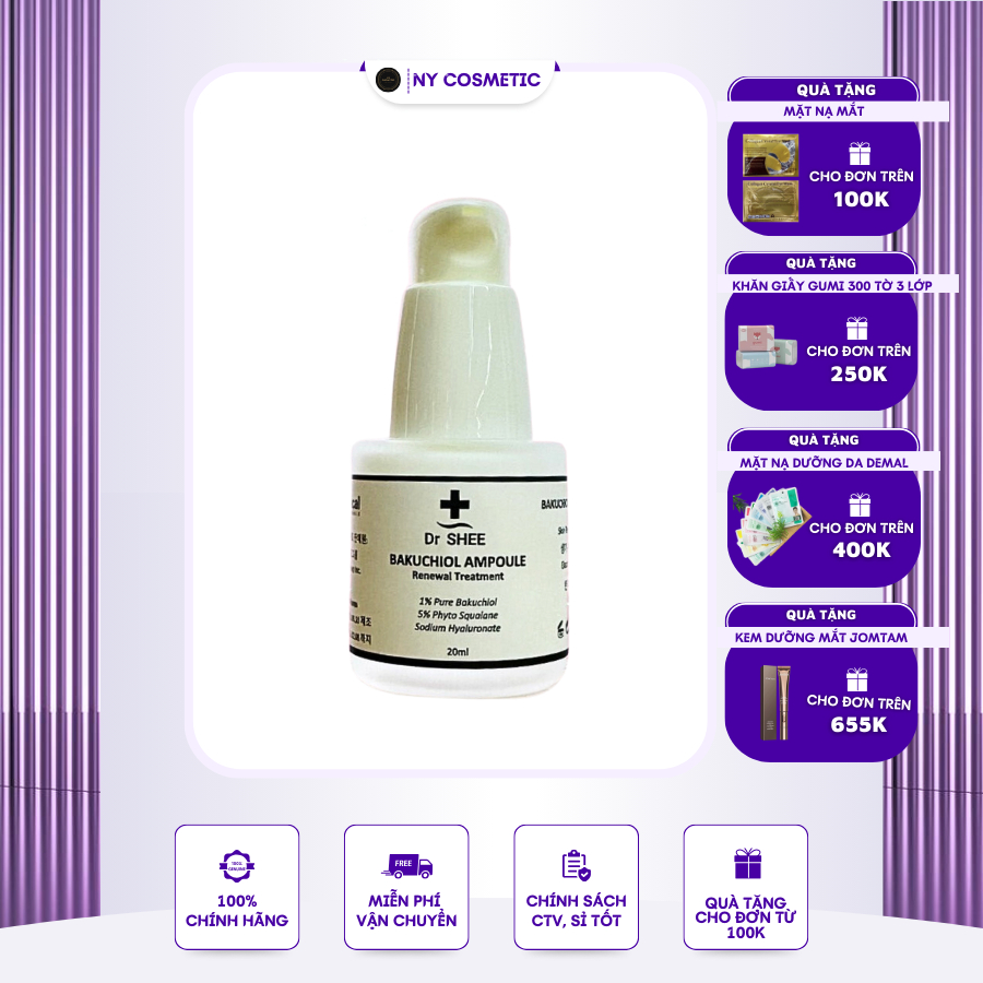RETINOL THỰC VẬT cải thiện mụn, Tinh chất BAKUCHIOL DR.SHEE 20ML
