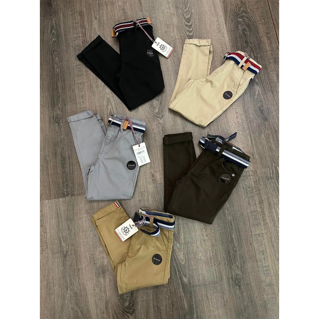 Quần dài kaki kèm belt cho bé