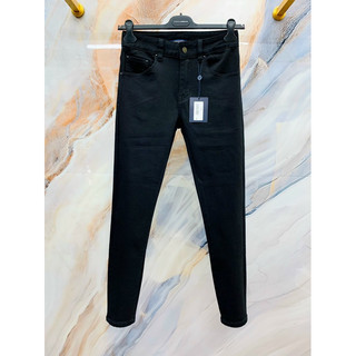 Quần jeans dài nam luon vui tuoi gam màu đen trơn fom dáng skinny hoạ tiết mặt sơn túi sau hàng cao cấp