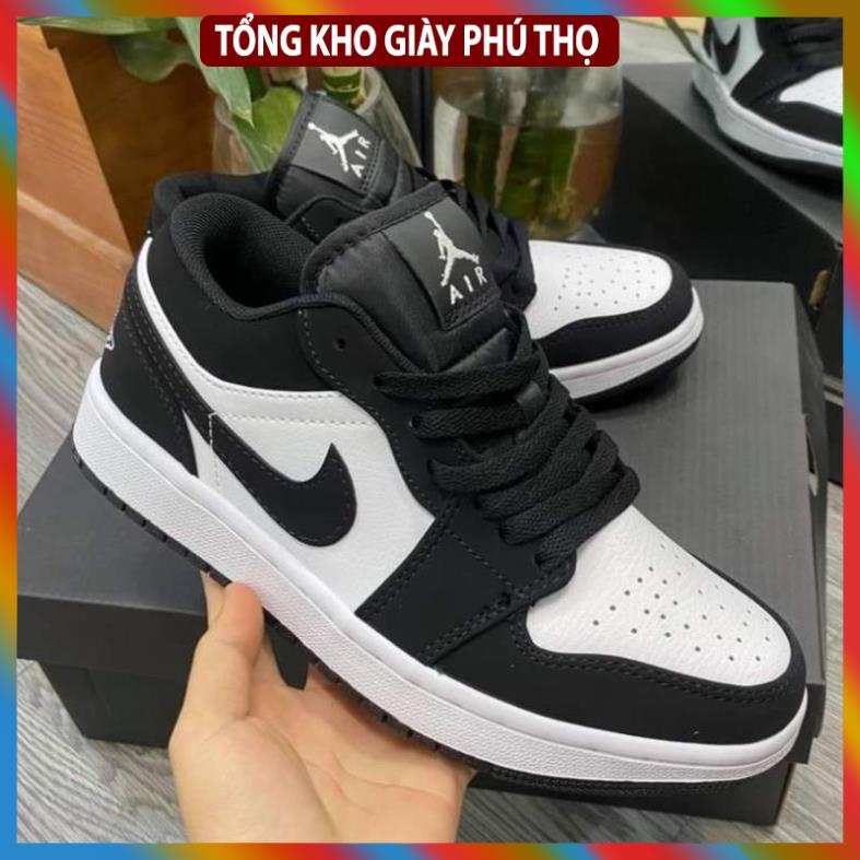 NTGiày jordan cổ thấp đen trắng,màu hot trendd giày jordan 1 low panda nam nữ bản cao cấp full 2024