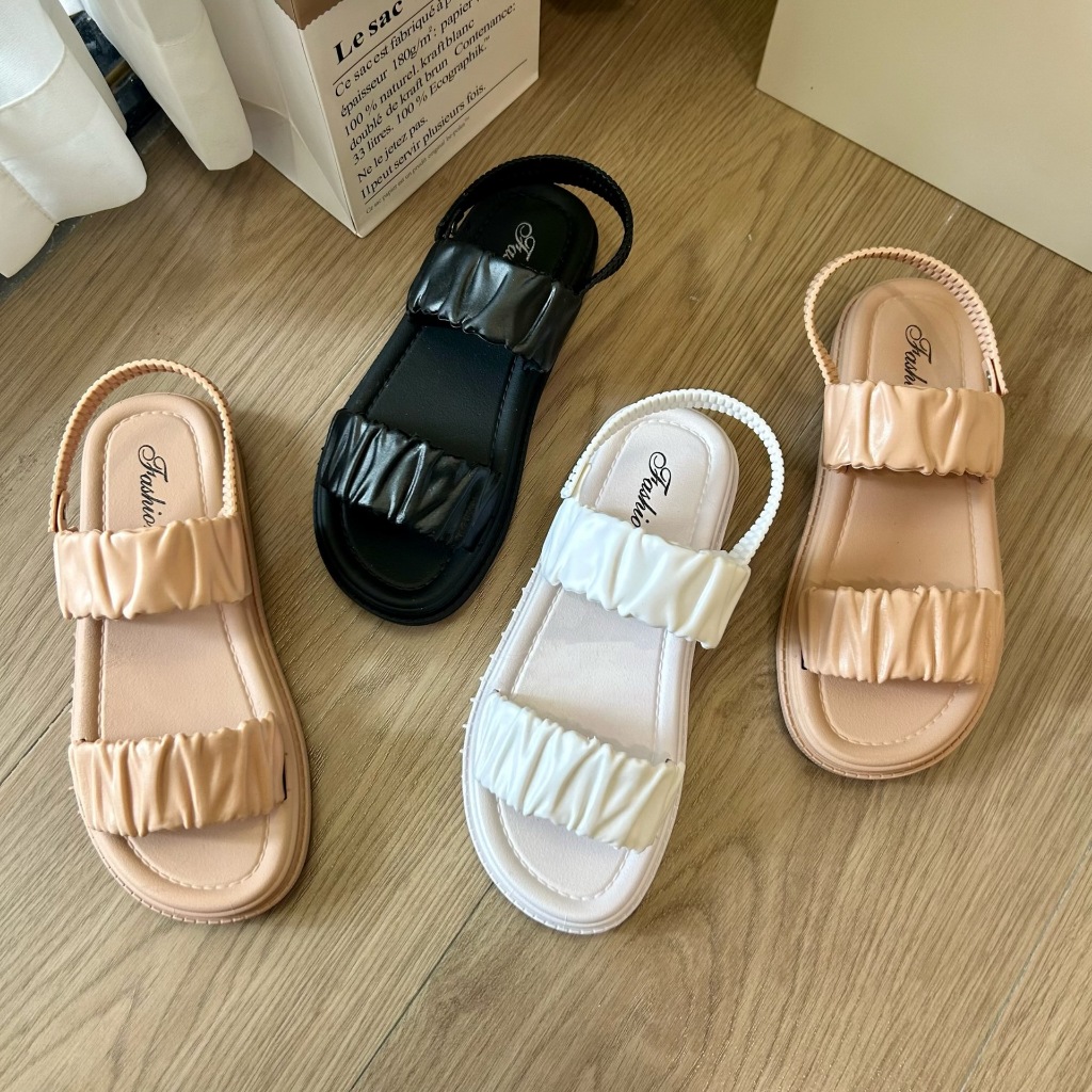 Giày sandal nữ quai hậu nhún Hot trends cho học sinh đế cao 3.5cm mũi hở bền nhẹ validep03 V352