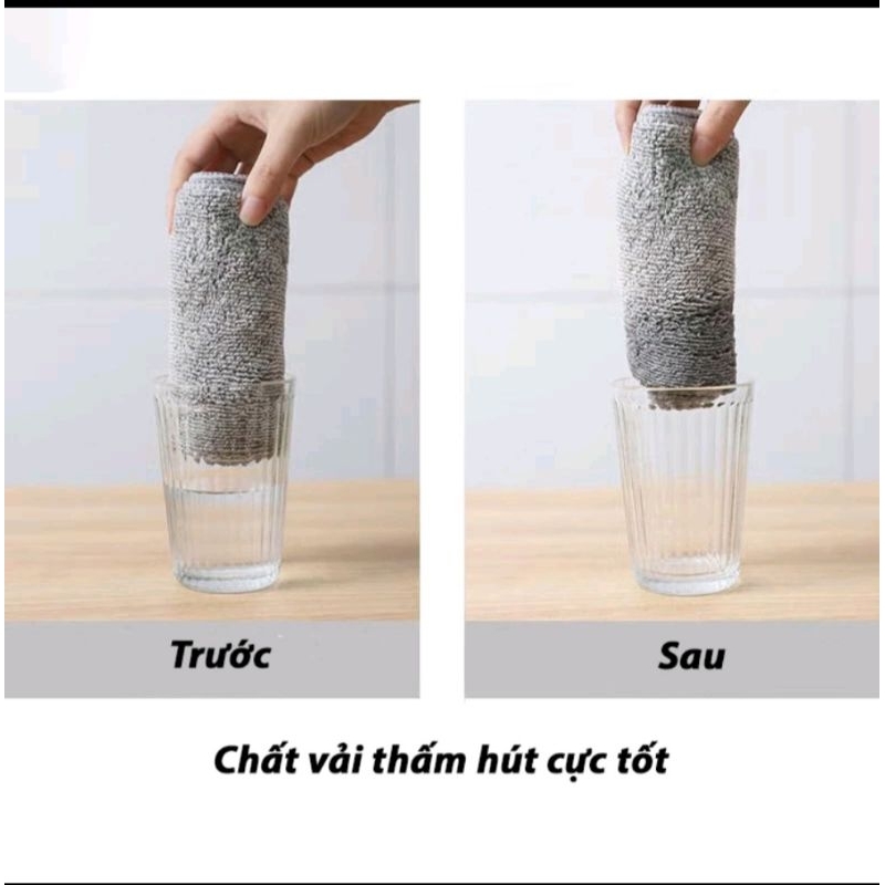 Khăn lau bếp đa năng bằng sợi than tre, khăn lau tay nhà bếp siêu thấm hút, kháng khuẩn