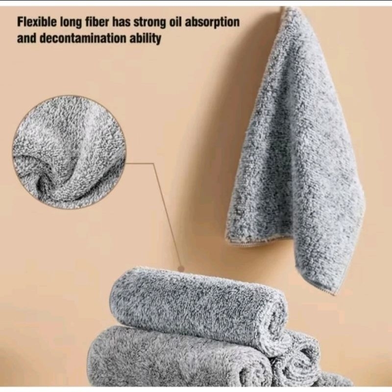 Khăn lau bếp đa năng bằng sợi than tre, khăn lau tay nhà bếp siêu thấm hút, kháng khuẩn