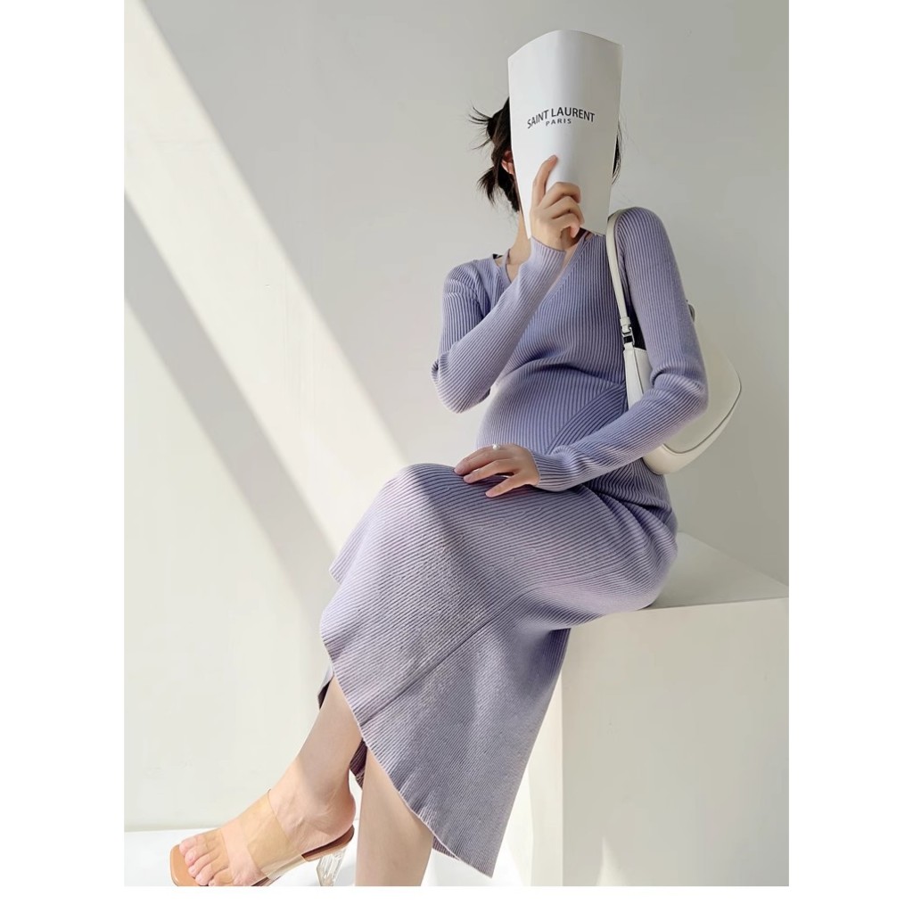 Váy Bầu Đầm Bầu LEN A2979 đuôi cá dây tách cổ
