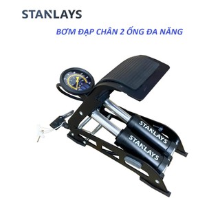 Bơm Hơi Đạp Chân Xe Đạp, Xe Máy, Xe Hơi 2 Piston KABUSI chính hãng