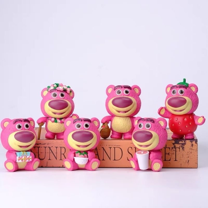 Bộ 6 mô hình nhân vật Gấu dâu Lotso trang trí, decor dễ thương