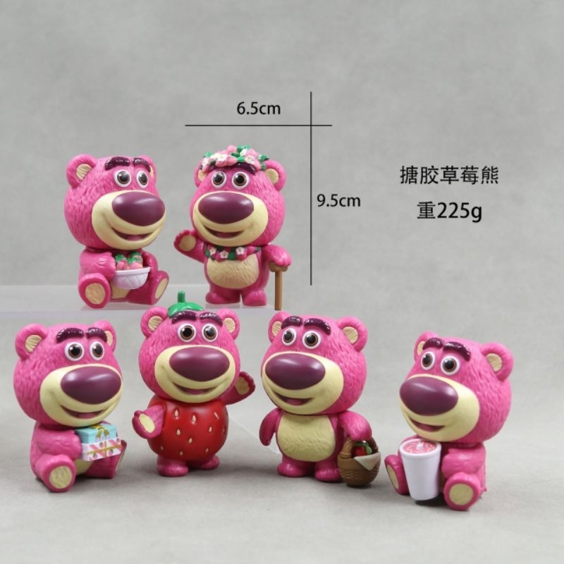 Bộ 6 mô hình nhân vật Gấu dâu Lotso trang trí, decor dễ thương