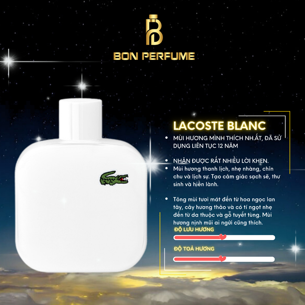 Nước hoa Cá Sấu Trắng - La.cos.te Blanc 10ml | BON PERFUME