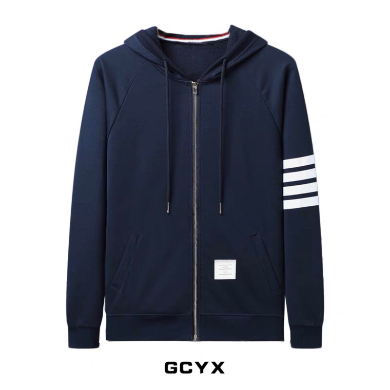 Áo khoác Thom khoá kéo kẻ sọc hàng cao cấp