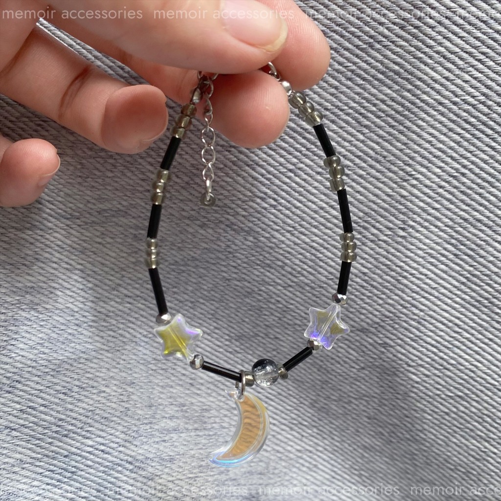 Night Sky / Vòng tay trăng sao màu đen trong tối giản - Memoir Accessories