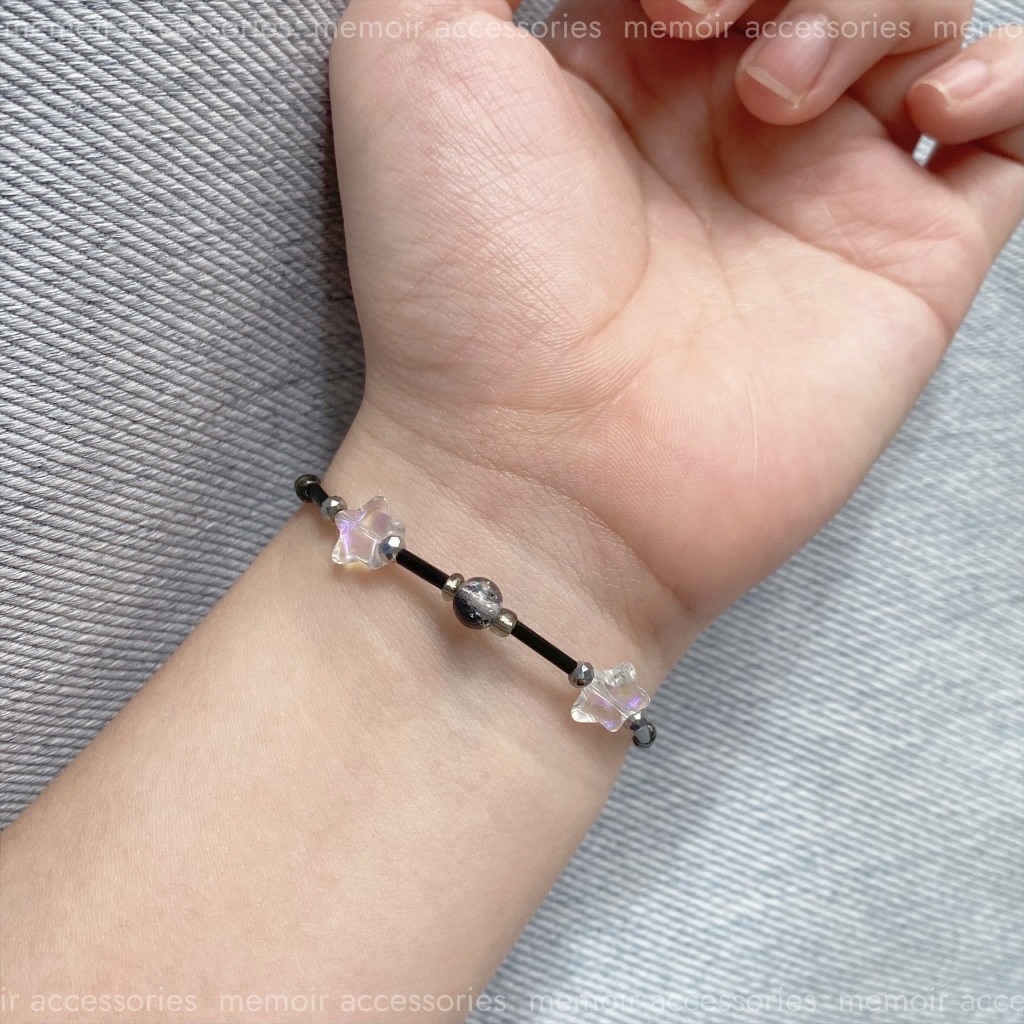 Night Sky / Vòng tay trăng sao màu đen trong tối giản - Memoir Accessories