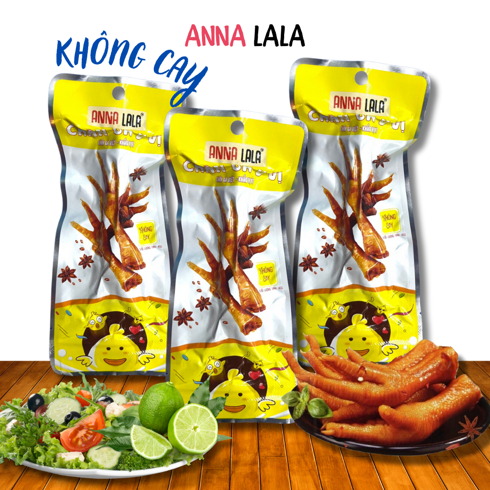 Combo 10 cái Chân gà Anna Lala Không Cay-chân gà ủ vị tương thơm ăn liền vị không cay