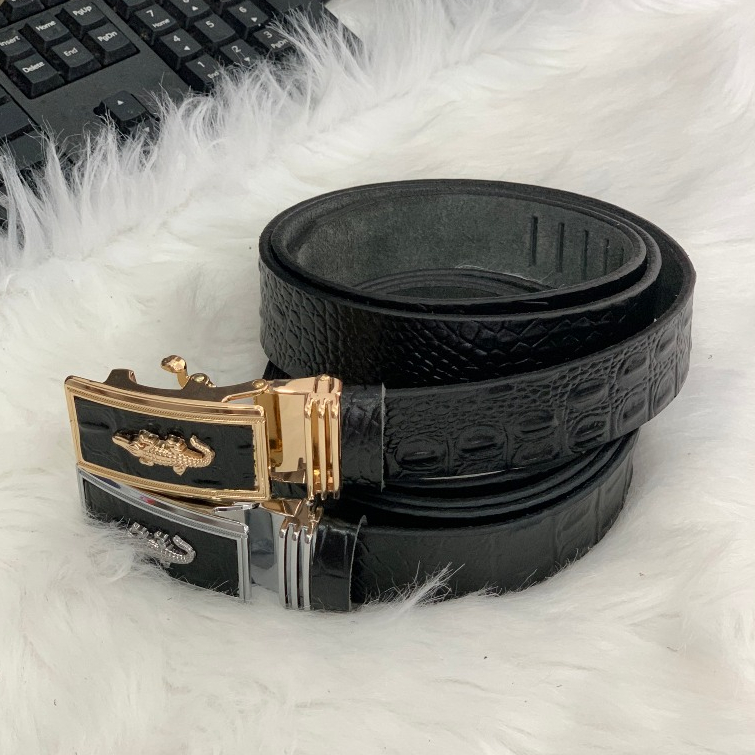 Thắt Lưng Nam Dây Nịt Da Bò Nguyên Tấm Dập Vân Cá Sấu Loại Một Khóa Tự Động JNM01