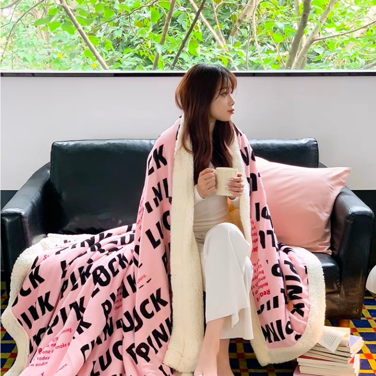 CHĂN LÔNG CỪU| CHĂN LÔNG CỪU ĐƠN BLACKPINK KÍCH THƯỚC 1M5X2M