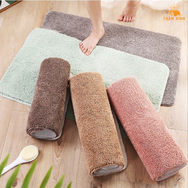 Thảm Lau Chân Chùi Chân Nhà Tắm, Nhà Bếp Chống Trơn Trượt - Thảm trải sàn màu trơn cao cấp THẢM XINH