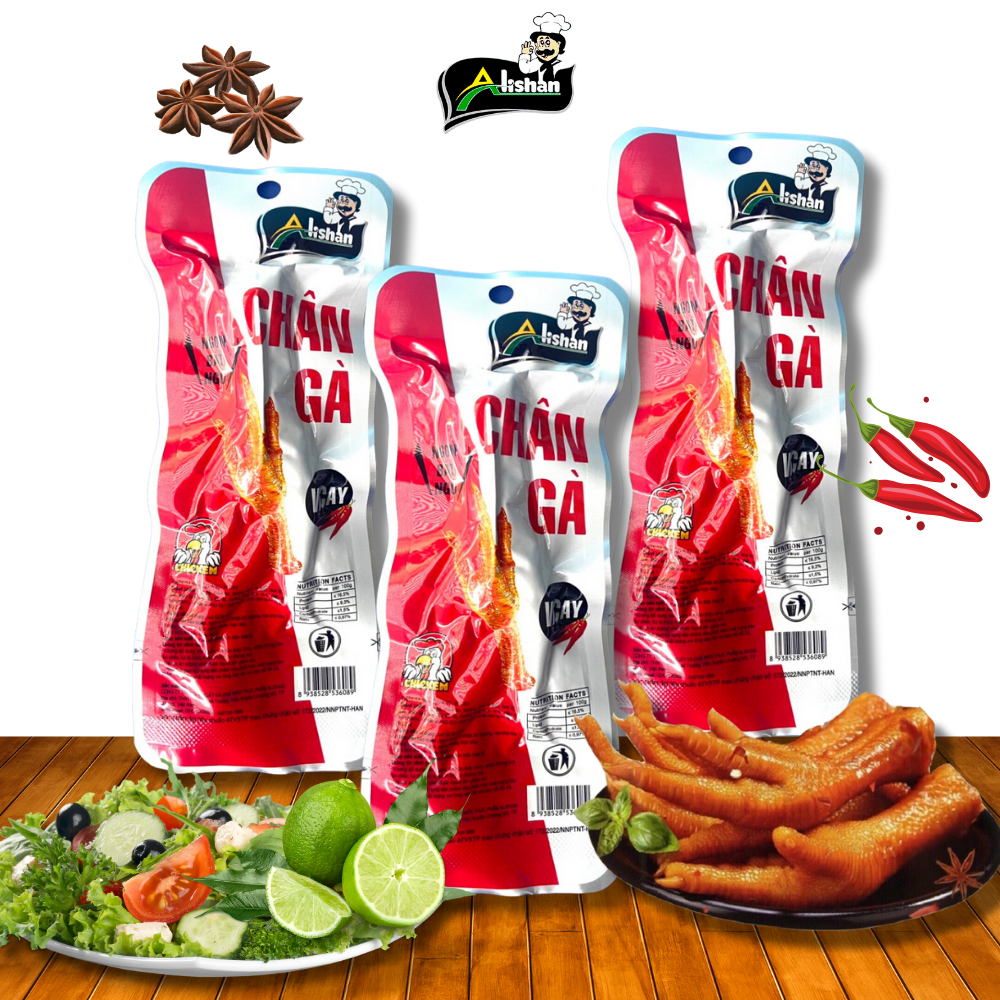 Chân gà cay ủ vị Alishan chân 35g-chân gà cay ủ vị tứ xuyên tương thơm ăn liền