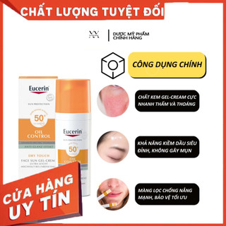 Kem chống nắng kiềm dầu & ngừa mụn eucerin sun dry touch spf50+ 50ml