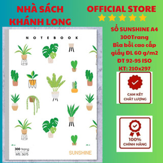 SỔ MAY GÁY SUNSHINE A4 300TRANG Bìa cao cấp