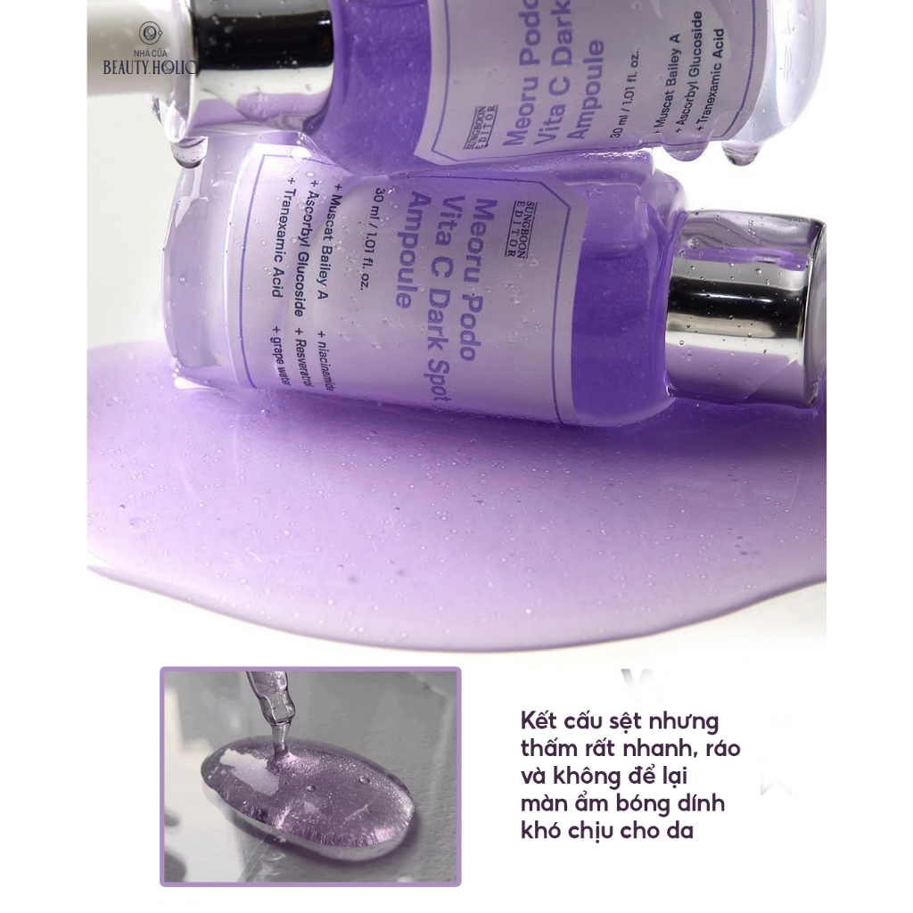 Serum nho tím giảm thâm xạm SUNGBOON EDITOR MEORU PODO VITA C DARK SPOT AMPOULE