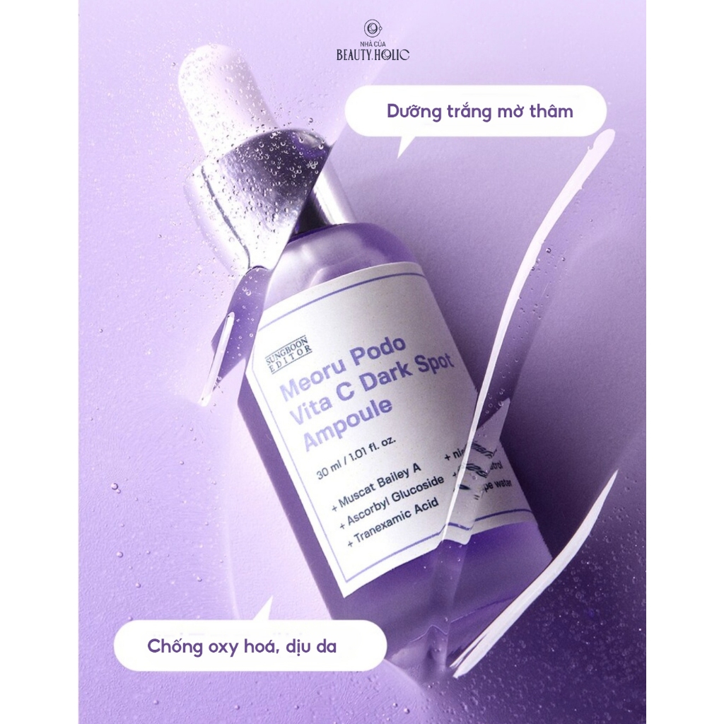 Serum nho tím giảm thâm xạm SUNGBOON EDITOR MEORU PODO VITA C DARK SPOT AMPOULE
